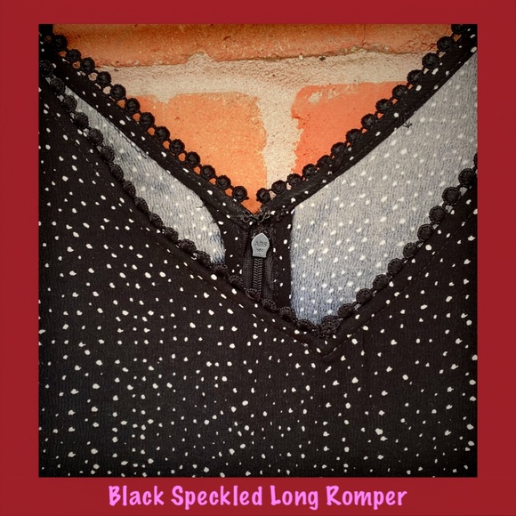Black Speckled Long Romper - Picture 2 of 4
